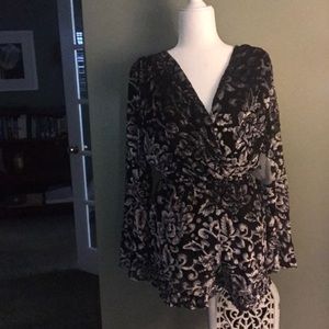 Black and Purple Velvet Romper (runs small)